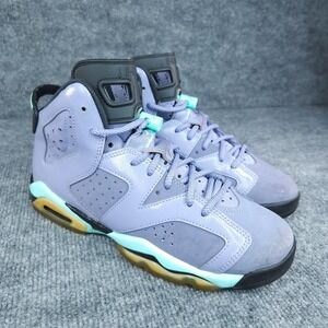 Nike Air Jordan 6 Retro Shoes Youth Size 7Y Iron Purple Mint Black GS 543390-508